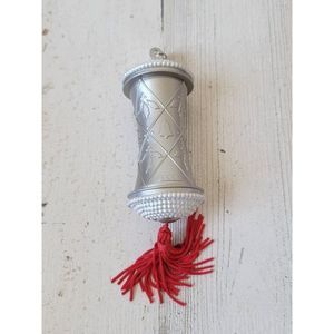 Hallmark 2000 Millennium Time Capsule ornament Xmas tassel silver